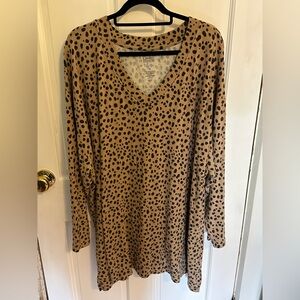 Cheetah Print Long Sleeve Top